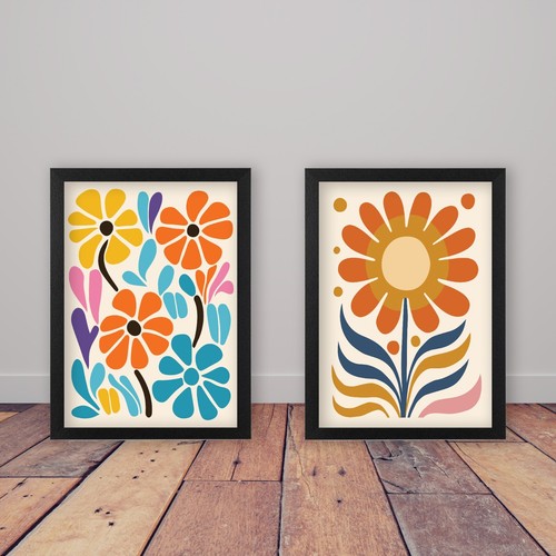 Set framed abstract - abstract, boho