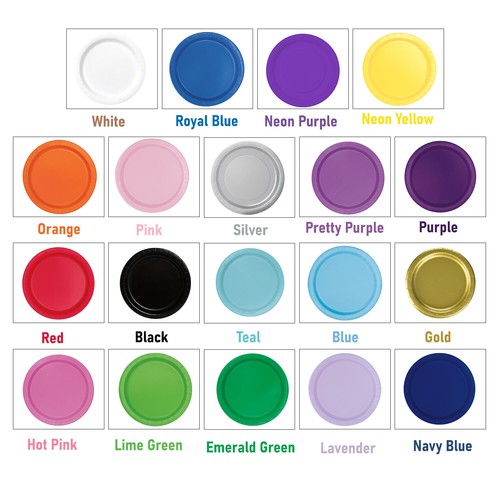 Solid colour paper plates and - colour,