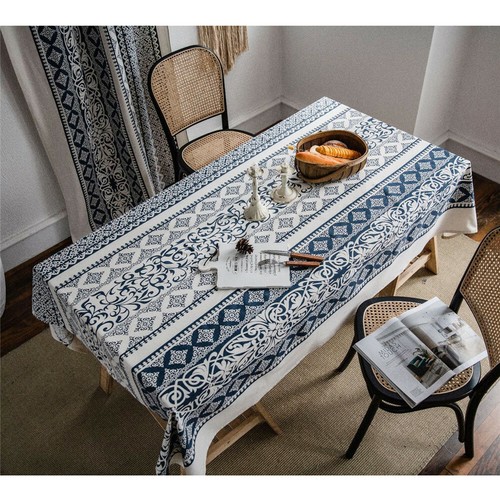 Tablecloth cotton linen print - linen,