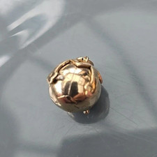 MASONIC ANTIQUE 9CT GOLD & SILVER SECRET FOLDING ORB / CROSS WATCH FOB / PENDANT