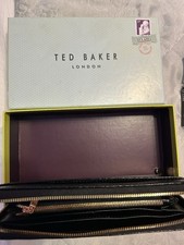 Ted Baker DARCIEA Smooth Leather Zip Around Large Purse In Black with Box 