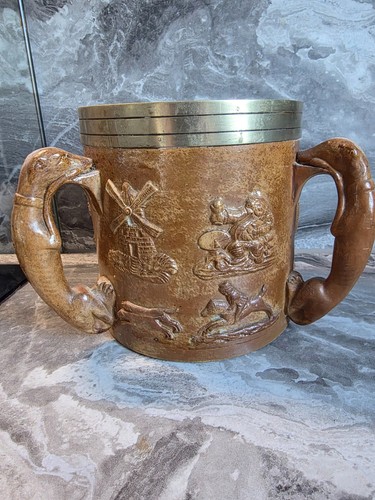 Victorian stoneware loving cup - victorian,