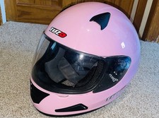 TUZO Motorcycle Crash Helmet Full Face Pink (Size Is a Ladies, Small Medium)