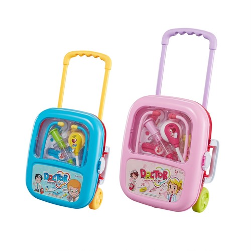 Kids doctor play set trolley - set,