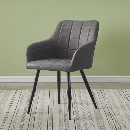 Faux leather dining chairs - leather,