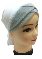 Ladies NEW Glitter Shimmer Bonnet Caps Hijab Under scarf Ninja Cap HEADBAND UK