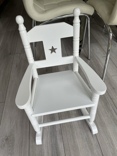 Child white wooden rocking - child's,