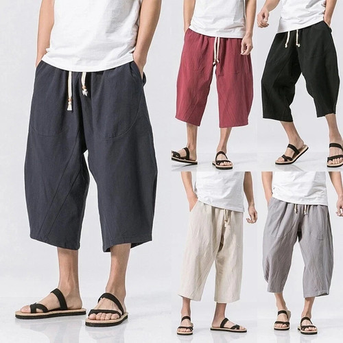 Mens summer linen drawstring - summer,