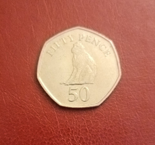 Gibraltar 50p coin - 50p, ape