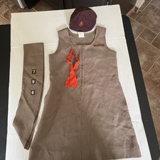 Rare Vintage Complete GSA Brownie Uniform Sash Beanie & Tie Sizing In Desc.