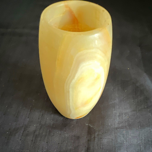Marbled stone decorative vase - decorative,