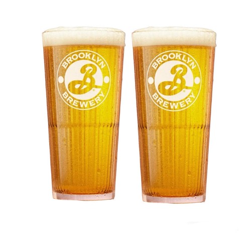 Brooklyn brewery pint glass - brooklyn, x2