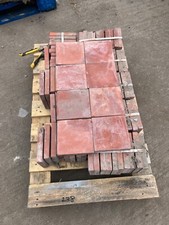 95 pcs RED 6" x 6" x 1" RECLAIMED terracotta quarry tiles,  lot REF 303