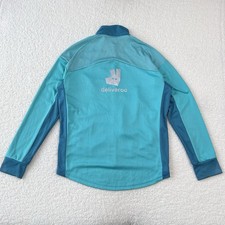 Deliveroo Full Zip Jacket Men’s Size XL Mid Layer Track Reflective Thermal Teal