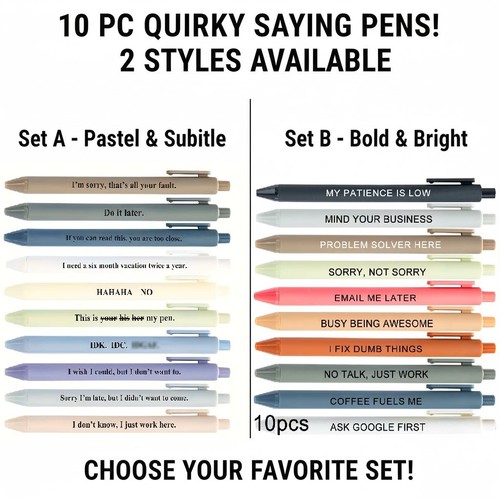 10pcs funny sayings ballpoint - sayings,