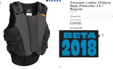 2018 regs L4 . Uk 16  Body Protector Airowear JUMP - COMPETE - XC - Ride..Comfy
