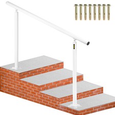 VEVOR Handrail for Outdoor Step Aluminum Stair Fit 0-5 Steps w/ Installation Kit