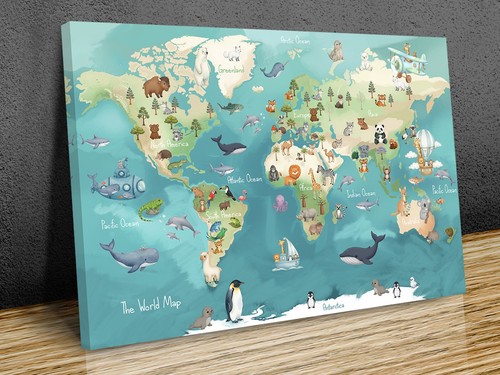 Kids room world map - room,