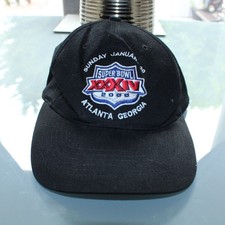 Logo 7 NFL Super Bowl 2000 Cap Unisex One Size Black Atlanta Georgia Y2K Sports