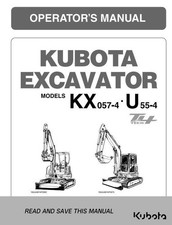 KUBOTA EXCAVATOR KX057-4 U55-4 TIER 4 OPERATOR MANUAL REPRINTED COMB BOUND