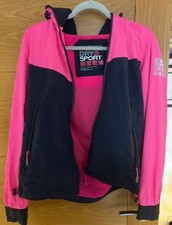 waterproof superdry sport jacket size pink and black small new without tags