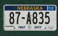 87-A835  NEBRASKA Seed Sower, American Licence Plate 12"x6"