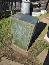 Vintage Industrial Valor Birmingham Green Metal Cabinet Workshop 