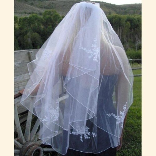 White 30x36 bridal - veil, with