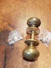 Victorian Style Cottage Door Rim Knobs Knob Handles Handle Pair Antiqued Brass