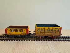 Set of 2 Hornby Open Freight Wagons - Colmans Mustard and Spiers (Boxed)