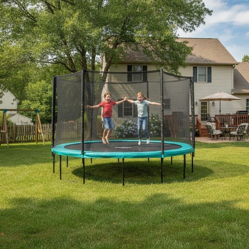 12ft green trampoline safety - green,