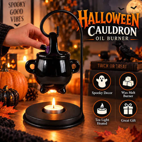 Black hanging cauldron oil - cauldron,