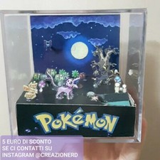 CUBE CUBE DIORAMA BIG PIXEL BOX POKÉMON - habitat! HANDMADE Umbreon Espeon