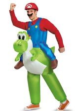 Mens Inflatable Mario Riding Yoshi Fancy Dress Costume Adult Super Mario Costume