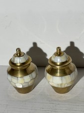 Vintage Set Of 2 Brass And