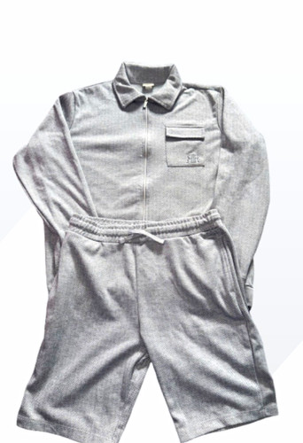 Boys grey fleece tracksuit set - tracksuit,