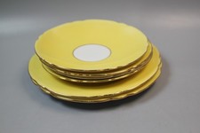 Bright Yellow Shelley Late Foley China Dishes - side plates and saucers