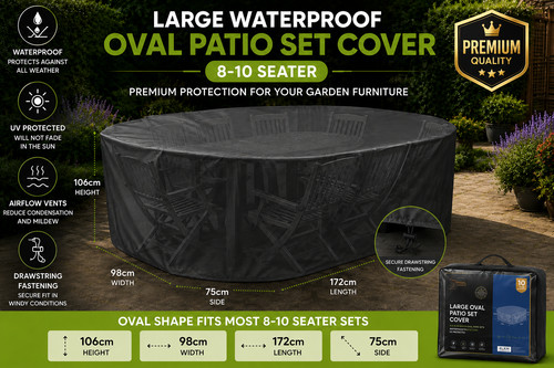 Large waterproof oval patio - large,