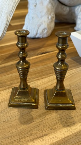 Pair vintage solid - vintage, brass