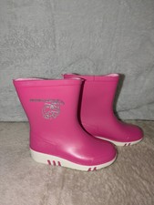 Dunlop Waterproof Wellington Boots Infant UK 7 EU 24 Pink Girls Wellies 