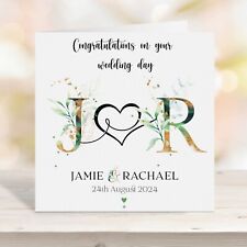 Personalised Wedding Day Congratulations Card | Monograms Wedding Day Card