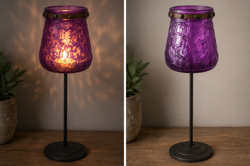 Handmade purple crackle glass - crackle,