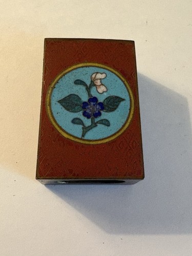 Vintage brass floral enamel - floral,