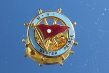 MV ULSTER PRINCE GILT METAL ENAMEL PURCHASED ONBOARD