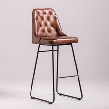 Hague Bar Stool Brown Leather