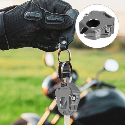 Silver motorcycle key fob - key,