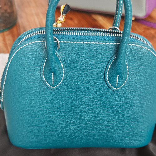 Teal pebbled leather small - teal,