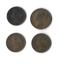 4 Jersey Victorian Coins
