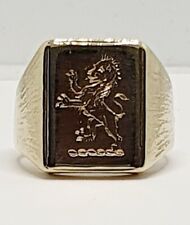 9ct Big Lion Rampant Signet