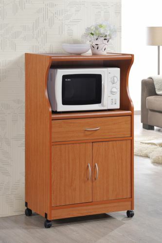 Cherry finish wooden microwave - finish,